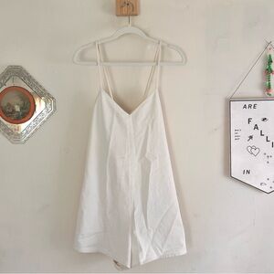 Zara white denim shorts romper